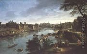 View of the River Tiber in Rome - Caspar Andriaans Van Wittel