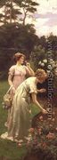 Two Ladies Picking Flowers - Charles Haigh-Wood