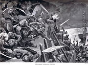 Crusaders Storming Nicaea, illustration from Hutchinsons History of the Nations - Stanley L. Wood