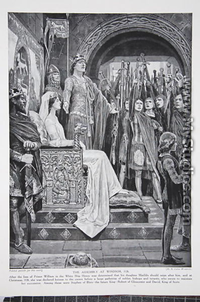 The Assembly at Windsor, 1126, illustration from The History of the Nation - Richard Caton Woodville