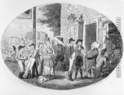 Outside the Old Hats Tavern, engraved by Isaac Cruikshank, 1796 - George Moutard Woodward