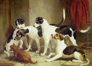 Portrait of Favorite Foxhounds - Thomas Woodward