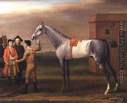 Lamprey, with his owner, Sir William Morgan, at Newmarket, 1723 - John Wootton