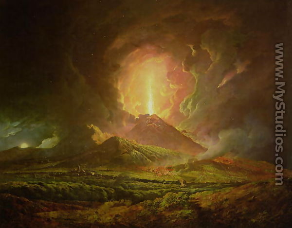An Eruption of Vesuvius, seen from Portici, c.1774-6 - Josepf Wright Of Derby