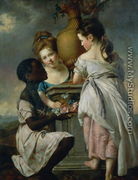 A Conversation between Girls, or Two Girls with their Black Servant, 1770 - Josepf Wright Of Derby
