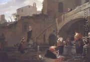 Washerwomen by a Roman Fountain - Thomas Wyck