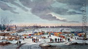 Frost Fair on the River Thames near the Temple Stairs in 1683-84, engraved by James Stow (1770-c.1820), pub. 1825 by Robert Wilkinson - (after) Wyke, Thomas