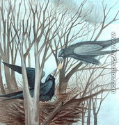 Two Rooks Feeding in a Tree - Madeline Wyndham