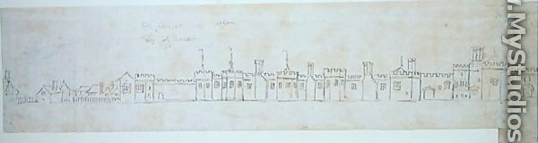 Outer Wall of Richmond Palace - Anthonis van den Wyngaerde
