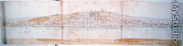 Greenwich Palace from the North Bank of the Thames, from The Panorama of London, c.1544 - Anthonis van den Wyngaerde