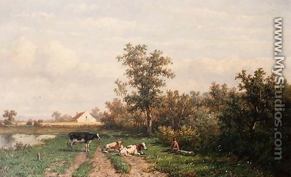 Dutch landscape - Anthonie Jacobus van Wyngaerdt