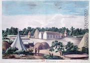Encampment on the land of J. Slaber at Thee-Fontyn, from Voyages de M. le Vaillant dans l'Interieur de l'Afrique par le Cap de Bonne Esperance, 1780-85, engraved by Hulk, published in 1790 - (after) Vaillant, Francois Le