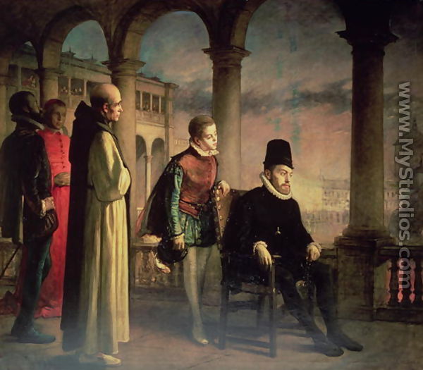 Philip II (1527-98) Declaring his Faith, 1871 - Domingo Valdivieso