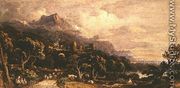 Landscape with castle and mountain - John Varley