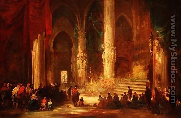 Procession in a Cathedral, c.1860 - Eugenio Lucas Velazquez