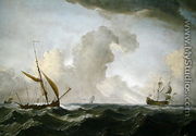 An English Galliot at sea running before a strong wind, c.1690 - Willem van de, the Younger Velde