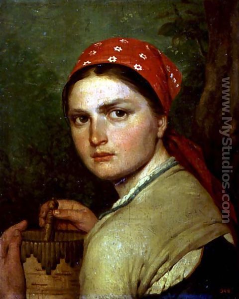 Girl with a Birch-Bark Jar, c.1824 - Aleksei Gavrilovich Venetsianov