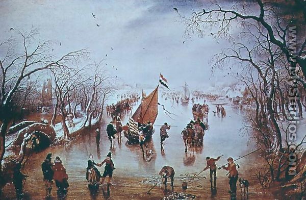 Winter Scene - Adriaen Pietersz. Van De Venne