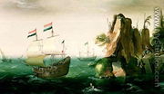 A Dutch Merchant Ship off a Rocky Coast - Cornelis Verbeeck