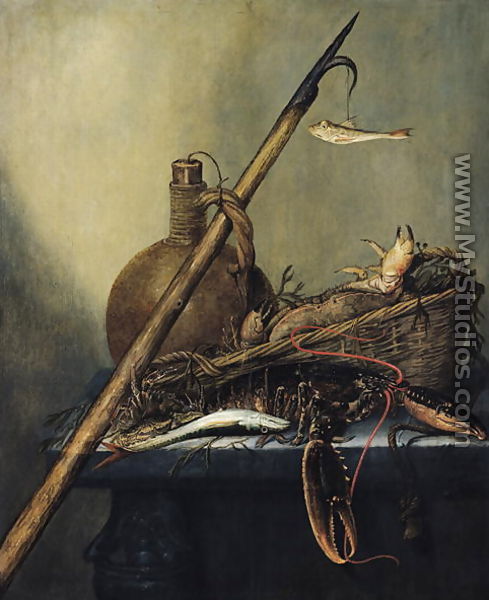 Still Life with a Pitcher and Crustaceans - Pieter Cornelisz. Verbeeck