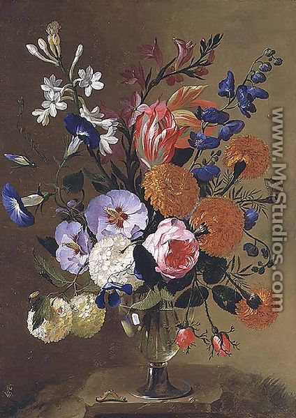 A Still Life of Flowers in a Vase, 1668 - Caspar Pieter I Verbrugghen