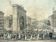 Entrance of Louis XVIII 1755-1824 through the Porte Saint-Denis, 1814 - Nicolas Joseph Vergnaux