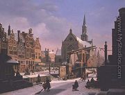 Town Scene in Winter - Jan Hendrik Verheyen