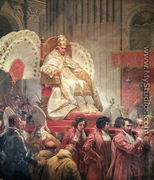 Pope Pius VIII 1761-1830 in St. Peters on the Sedia Gestatoria, 1829 - Horace Vernet