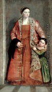 Portrait of Countess Livia da Porto Thiene and her Daughter, Portia, c.1551 - Paolo Veronese (Caliari)