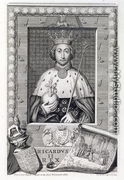 Richard II 1367-1400 King of England 1377-99, after a painting in Westminster Abbey, engraved by the artist - George Vertue