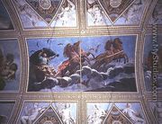 The Personification of Night riding across the sky in a chariot, ceiling painting - Antonio Maria Viani