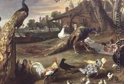 Peacock and other Birds in a Landscape - Jan Victors