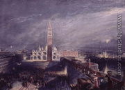 St. Marks Place, Venice Moonlight engraved by George Hollis 1792-1842 pub. 1881 - Joseph Mallord William Turner