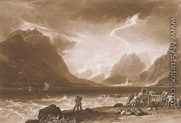 Lake of Thun, from the Liber Studiorum, engraved by Charles Turner, 1808 - Joseph Mallord William Turner