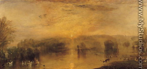 The Lake, Petworth Sunset, a Stag Drinking, c.1829 - Joseph Mallord William Turner