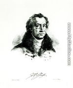 Johann Wolfgang Goethe 1749-1831 engraved by Delacroix - Villain