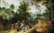 A Cavalry Column Ambushed on a Woodland path - Sebastien Vrancx