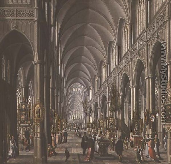 Interior of a Gothic Church, 1596-97 - Paul Vredeman de Vries