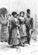 Scene from Carmen by Prosper Merimee 1803-70 illustrated by Eugene Decisy 1866-p.1936 - Gaston Vuillier