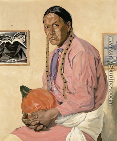 Portrait of a Man with a Pumpkin, c.1914-29 - Walter Ufer