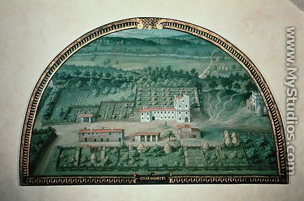 Colle Salvetti, from a series of lunettes depicting views of the Medici villas, 1599 - Giusto Utens