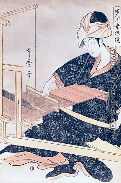 Woman Weaving - Kitagawa Utamaro