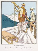 At Chamonix, plate II from Gazette du Bon Ton No. 2, 1912 - Maurice Taquoy