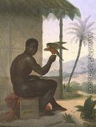 Brazilian negro with Tropical Bird - Nicolas Antoine Taunay