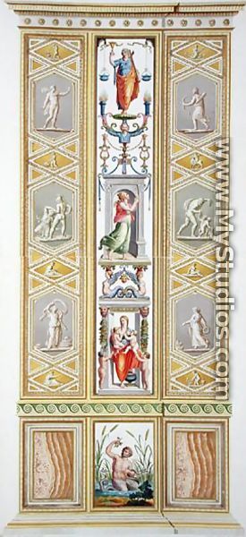 Panel from the Raphael Loggia at the Vatican, from Delle Loggie di Rafaele nel Vaticano, engraved by Giovanni Volpato 1735-1803, 1776 published c.1776-77 - (after) Taurinensis, Ludovicus Tesio