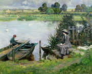 The Thames at Benson, 1912 - Albert Chevallier Tayler