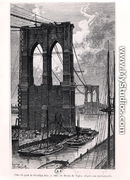 Brooklyn Bridge Under Construction, drawn after a photograph, 1878 - T. Taylor