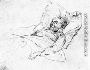 Ludwig van Beethoven 1770-1827 on his deathbed, 28th March 1827 - Josef Eduard Teltscher