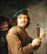 Man Holding a Pipe and a Glass of Beer - David The Younger Teniers