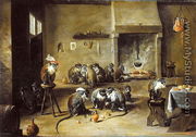 Monkeys in a Kitchen, c.1645 - David The Younger Teniers